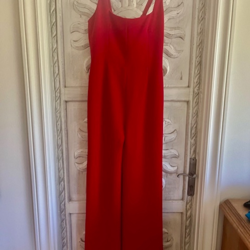 Galvan London Scarlet Wide Leg Corset Jumpsuit